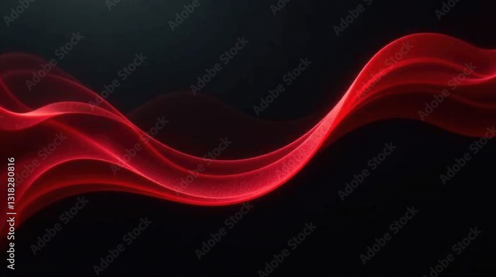 Obraz premium Abstract Crimson Wave A Dynamic Swirl of Rich Red Hues Against a Deep Black Background