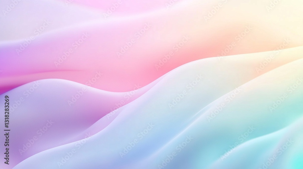 Obraz premium Gentle waves of pastel hues flow harmoniously, creating a tranquil ambiance. The soft textures blend, evoking feelings of calm and inspiration, perfect for artistic expression