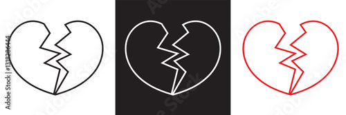 Broken heart icon .  Vector illustration. isolated on white and black background. EPS 10