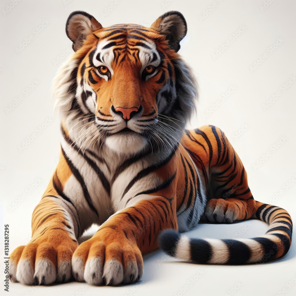 Obraz premium tiger on white background