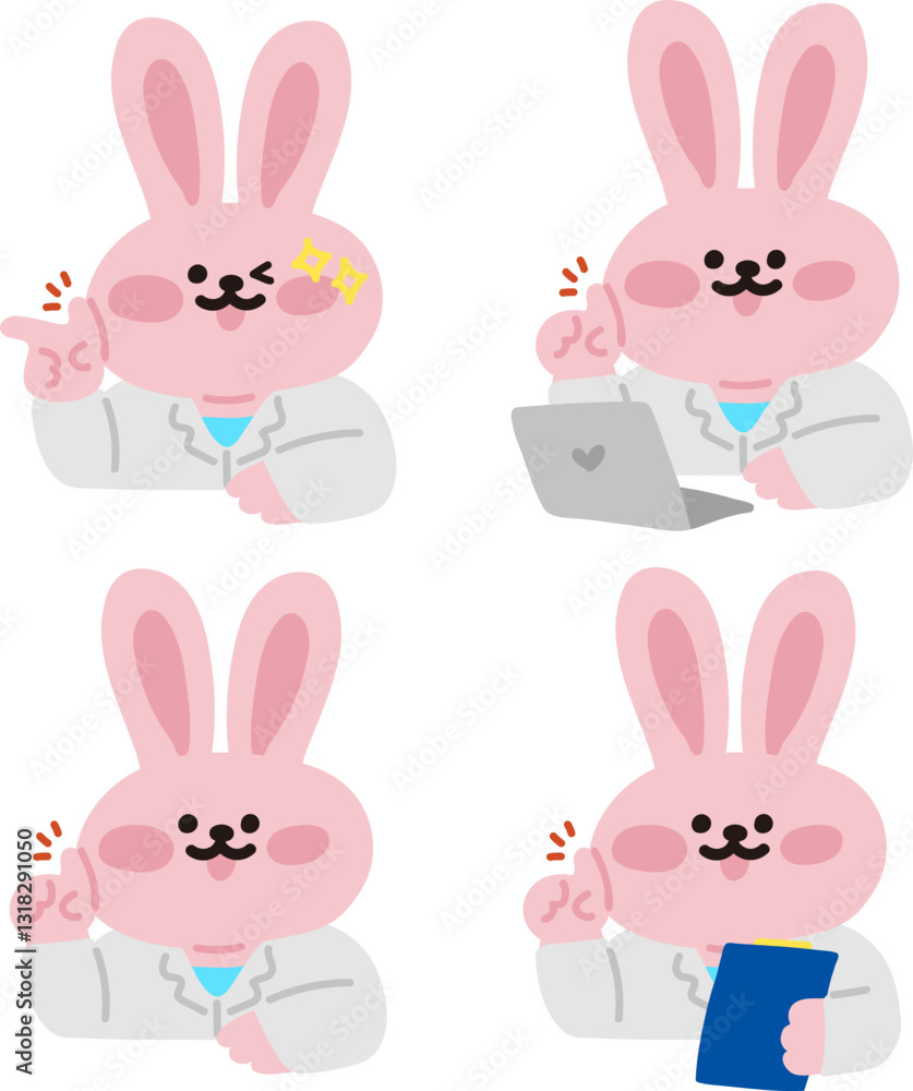 Fototapeta premium 세계보건의날 동물 캐릭터 의사선생님