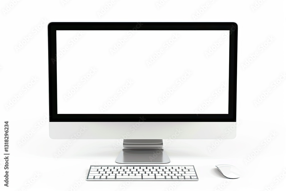 Vibrant Image of a Computer Screen with a Keyboard and a Mouse on it Vibrant Image of a Computer Screen with a Keyboard and a Mouse on it