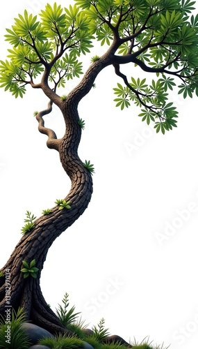 Wallpaper Mural Twisted and curved branches against white background, twisted, forest, curved Torontodigital.ca