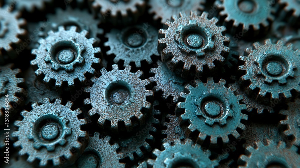 Close-up of rusty metallic gears. Close-up of rusty metallic gears.