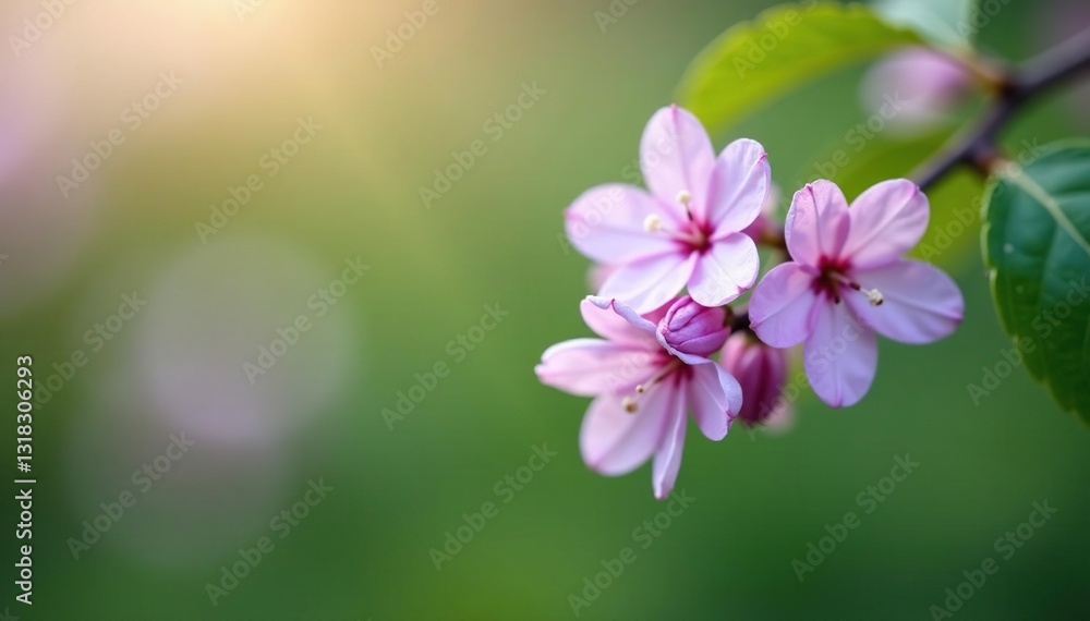 Delicate lilac flower with single petal hanging from branch, flower, spring, greenery Delicate lilac flower with single petal hanging from branch, flower, spring, greenery
