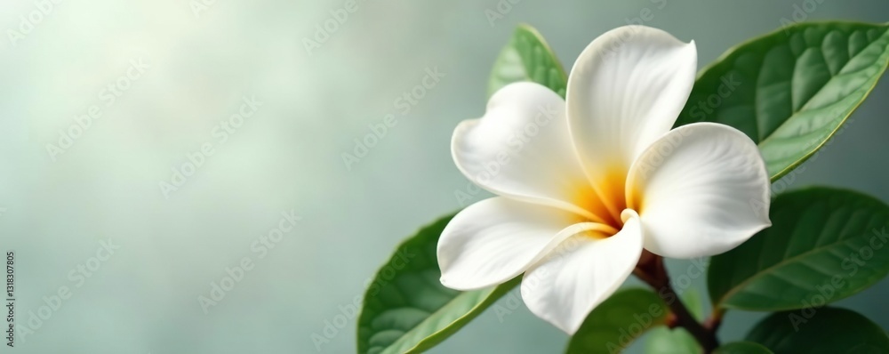Fototapeta premium Exotic gardenia with delicate details against a pristine backdrop, bloom, exotic, gardenias
