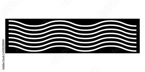 White on black horizontal wave line pattern