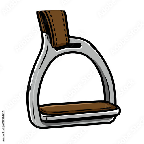 Metal Stirrup with Leather Strap