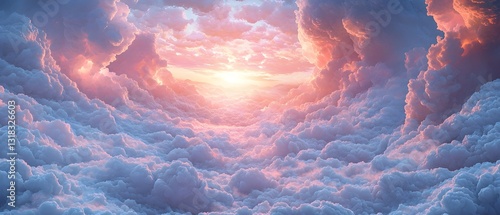 Vibrant Abstract Background, Captivating Celestial Clouds:A Surreal Fantasy Landscape in Vibrant Digital