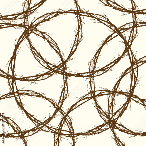 Tree branch lines circles background