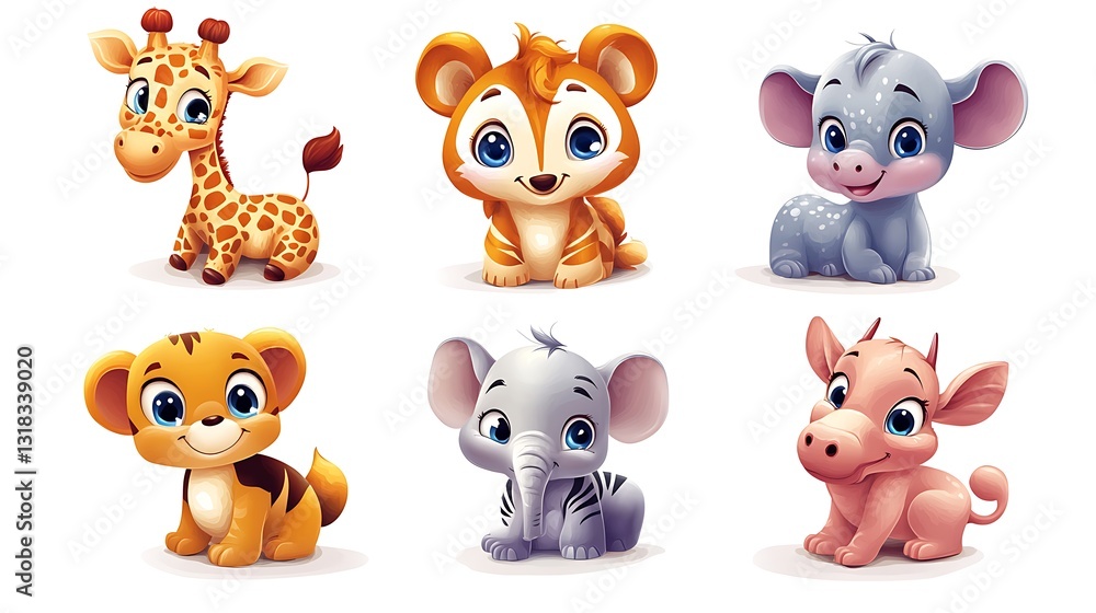 Playful tiger and friends in illustration wallpapers Playful tiger and friends in illustration wallpapers