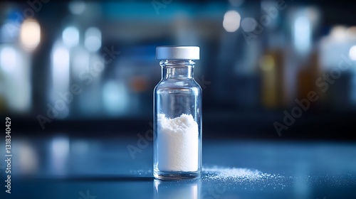 Powdered substance in glass vial images