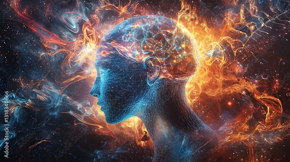 Human Mind Brain Connection Abstract Art Human Mind Brain Connection Abstract Art