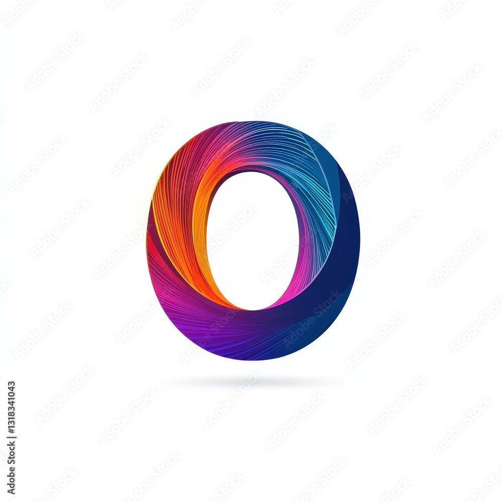 letter O with abstract motion lines icon logo illustration isolated on white background letter O with abstract motion lines icon logo illustration isolated on white background