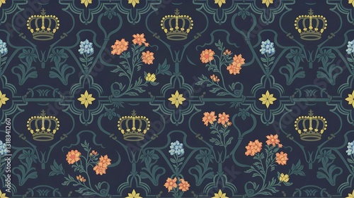 Opulent Geometric Art Deco Seamless Line Art Pattern for Elegant Backgrounds,