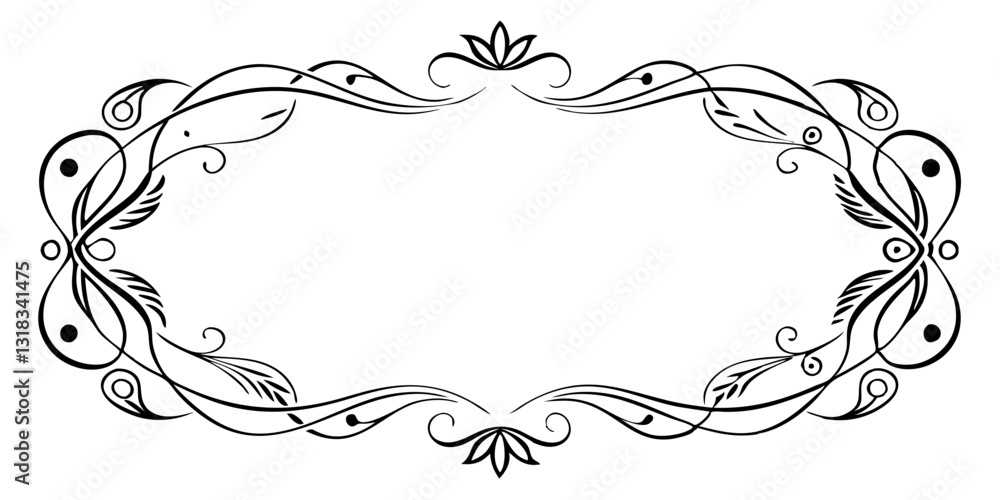 Fototapeta premium Vintage frame logo vector illustration line art | Premium AI-generated vector 