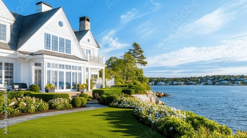Serene Waterfront Home with Lush Garden and Beautiful Landscape