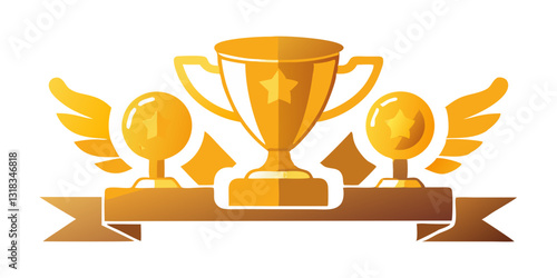 Winner Trophy Icon Vector | Symbol of Victory on White