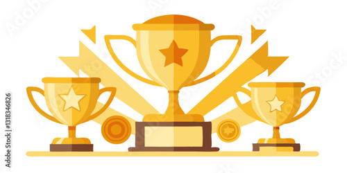 Winner trophy icon vector symbol of victory event color editable on white background