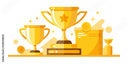 Winner trophy icon vector symbol of victory event color editable on white background