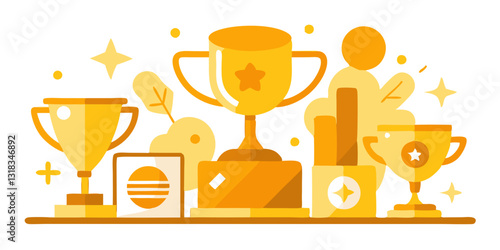 Winner trophy icon vector symbol of victory event color editable on white background