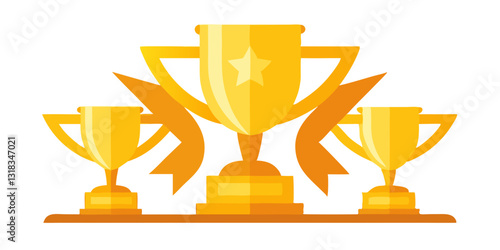 Winner trophy icon vector symbol of victory event color editable on white background