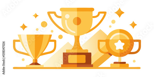 Winner trophy icon vector symbol of victory event color editable on white background
