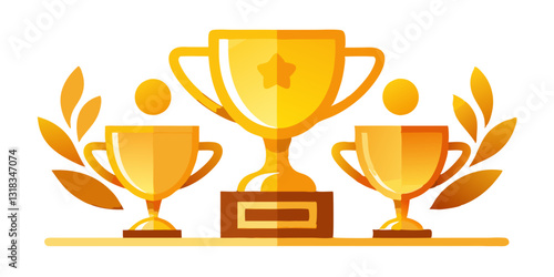 Winner trophy icon vector symbol of victory event color editable on white background