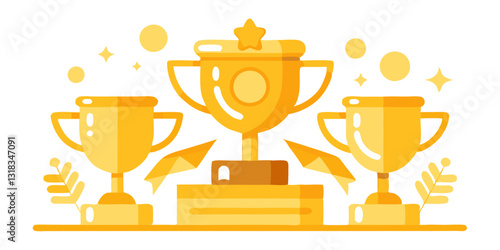 Winner trophy icon vector symbol of victory event color editable on white background