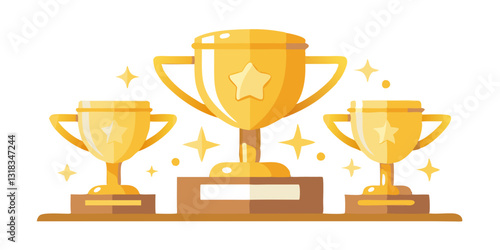 Winner trophy icon vector symbol of victory event color editable on white background