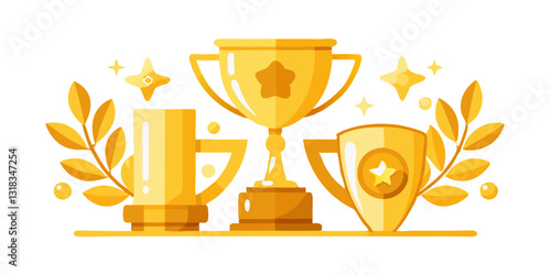 Winner trophy icon vector symbol of victory event color editable on white background