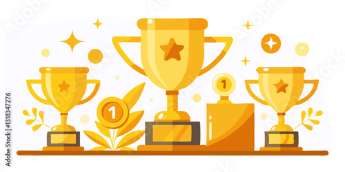 Winner trophy icon vector symbol of victory event color editable on white background