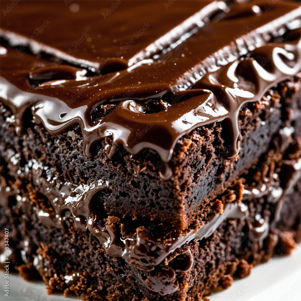 Delicious Rich Chocolate Cake Slice with Moist Layers and Glossy Ganache Delicious Rich Chocolate Cake Slice with Moist Layers and Glossy Ganache