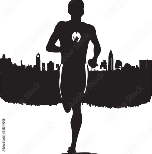 Professional Triathlete in Action | Swim, Bike, Run Race Concept