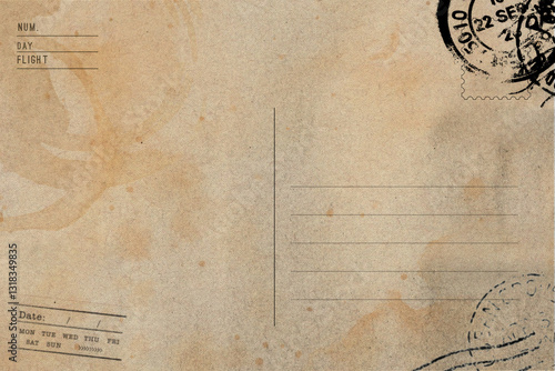 Blank of the old postcard with space for text