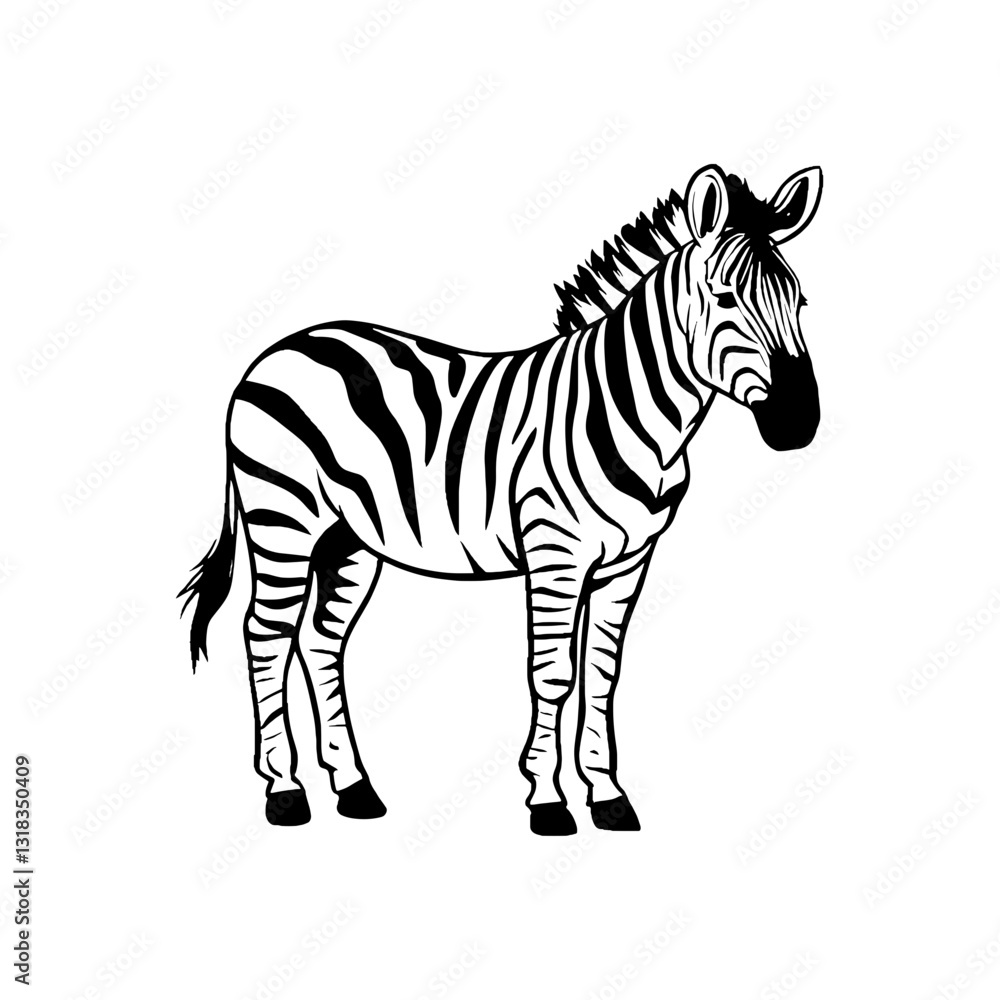Zebra Outline Vector SVG Design Zebra Outline Vector SVG Design