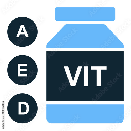 Vitamin pills icon vector symbolizing health, nutrition, and supplements. Perfect for wellness, medicine, pharmacy, and healthcare-related designs.