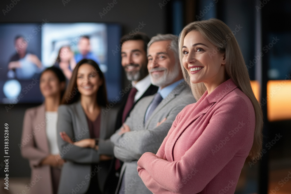 international business team on a video call, connecting across multiple time zones, screens filled with diverse professionals international business team on a video call, connecting across multiple time zones, screens filled with diverse professionals