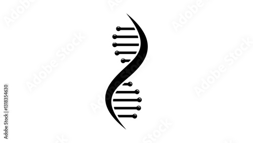 DNA spiral, black isolated silhouette