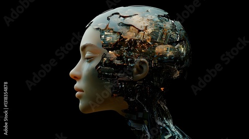 A side profile of a human head indicating