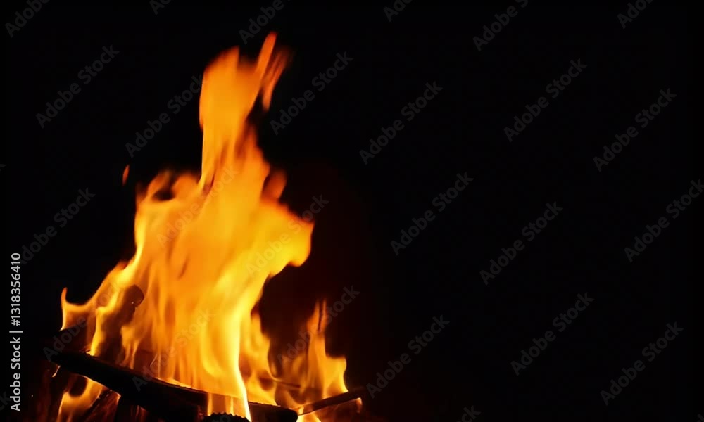 Vivid Orange Flames Flickering and Burning Brightly Against a Dark Background Creating a Fiery Texture Vivid Orange Flames Flickering and Burning Brightly Against a Dark Background Creating a Fiery Texture
