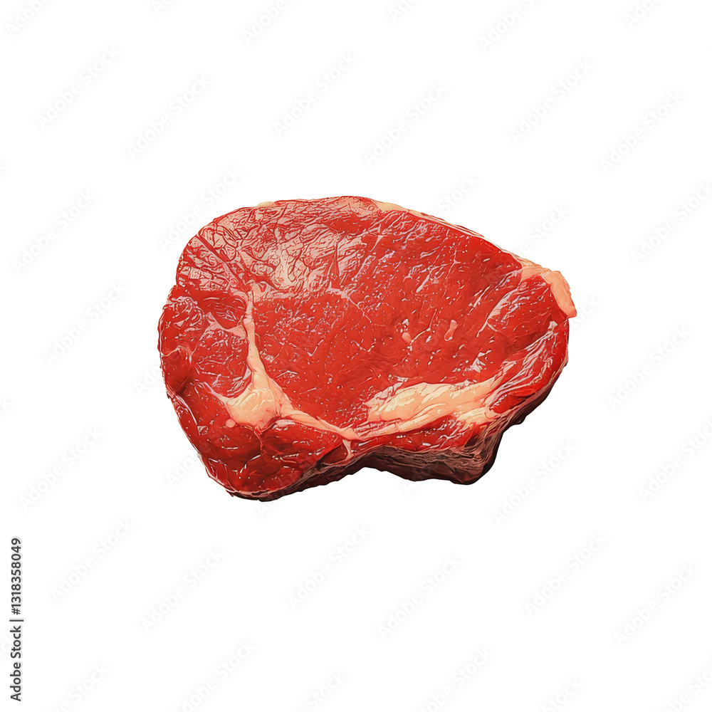 Fototapeta premium A Raw meat transparent png.