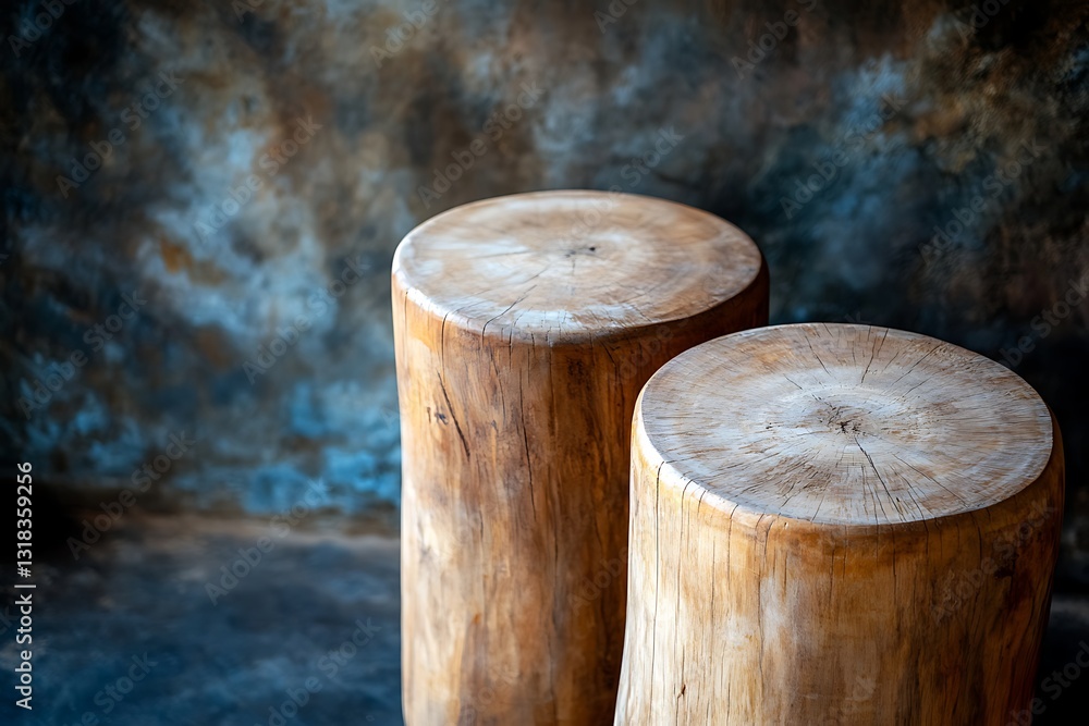 Fototapeta premium Rustic Wooden Stump Tables - Modern Home Decor