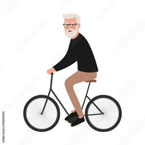 vector illustration of a old man