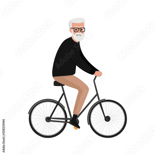 vector illustration of a old man