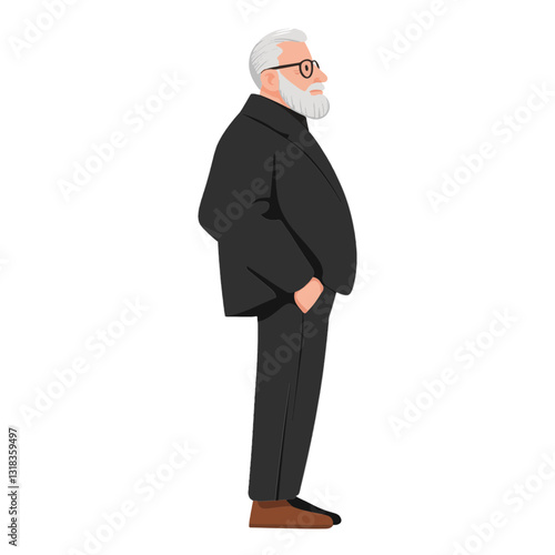 vector illustration of a old man