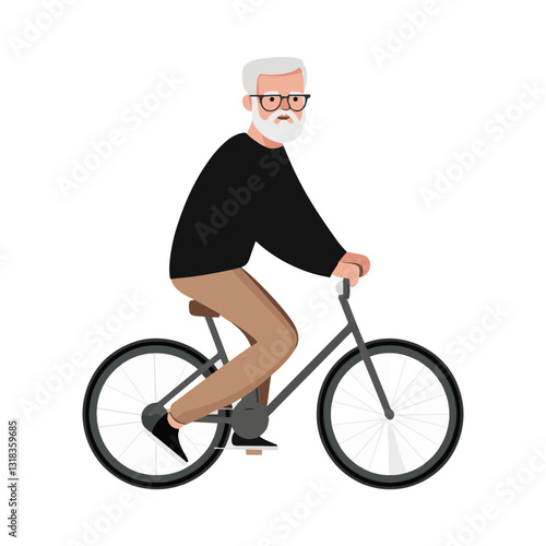 vector illustration of a old man