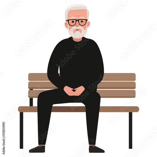 vector illustration of a old man