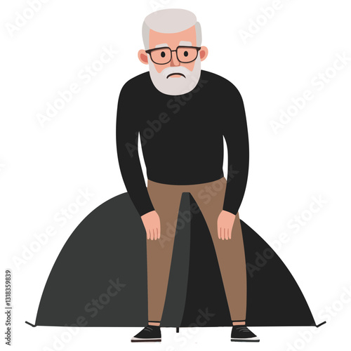 vector illustration of a old man