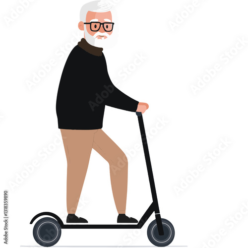 vector illustration of a old man